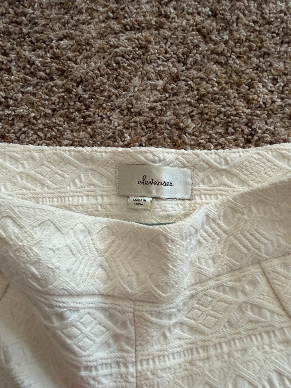 Anthropologie Cream Embroidered High-Waist Shorts - Picture 2 of 11